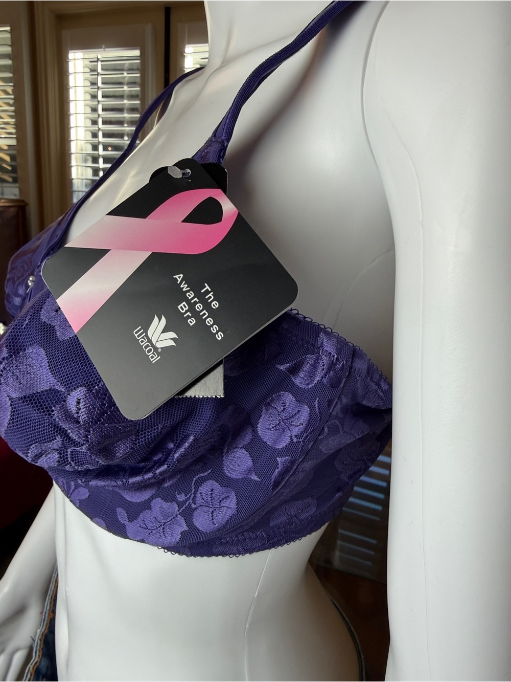 Wacoal Purple Floral Jacquard Underwire  Size 40D NWT - Picture 5 of 12